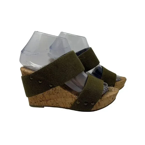 Lucky Brand Magnolia Double Strap Cork Wedge Platform Sandals US 6 - Picture 3 of 10